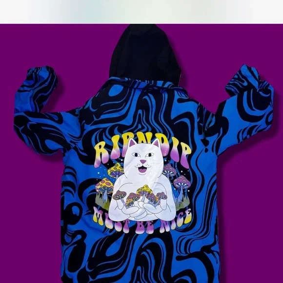 Ripndip Black and Blue Graphic Ski Jacket (2023) - Picture 2 of 7